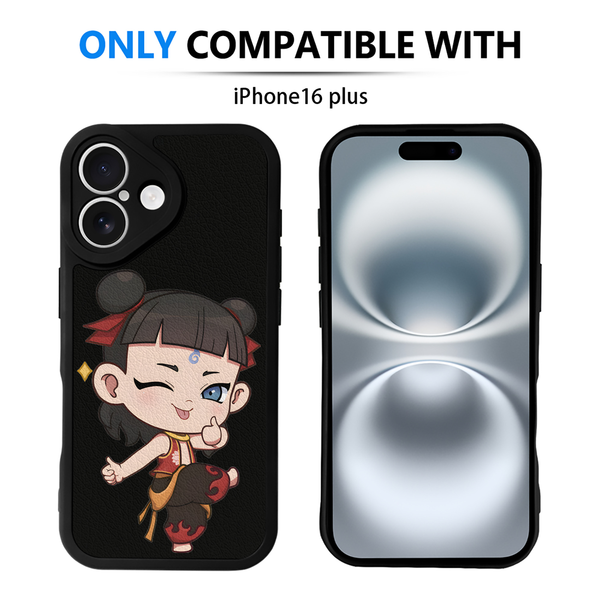 （画像用） Ne Zha 2 ナタ 魔童の大暴れ 【iPhone 16シリーズ対応】シリコンスマホケース（レザー調） 材質：シリコン